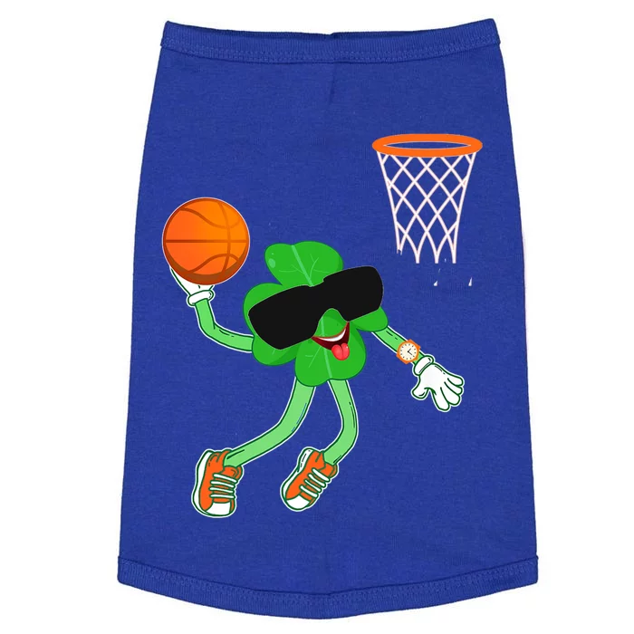 Shamrock Dabbing Basketball St Patricks Day Funny Gift Doggie Tank