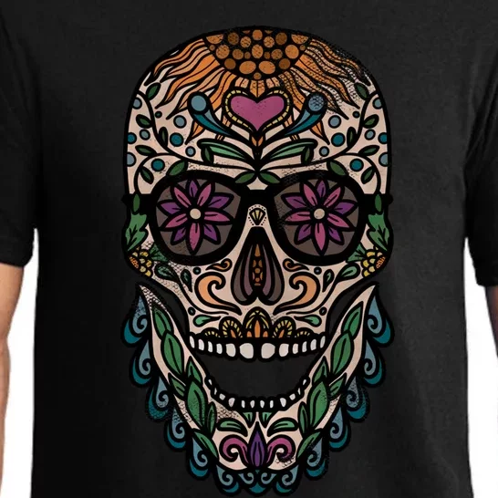 Skull Drawing Beard Day Of The Dead Dia De Los Muertos Funny Gift Pajama Set