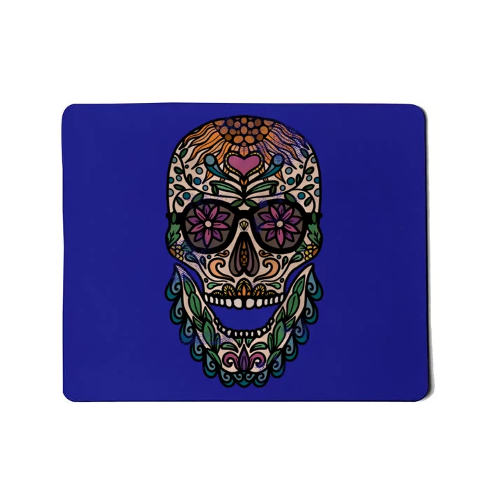 Skull Drawing Beard Day Of The Dead Dia De Los Muertos Funny Gift Mousepad