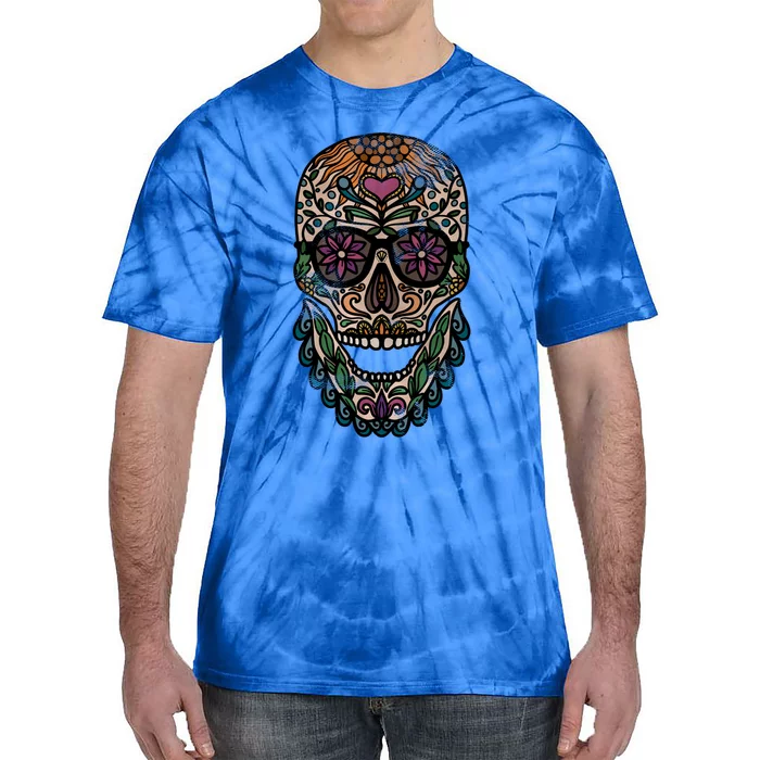 Skull Drawing Beard Day Of The Dead Dia De Los Muertos Funny Gift Tie-Dye T-Shirt