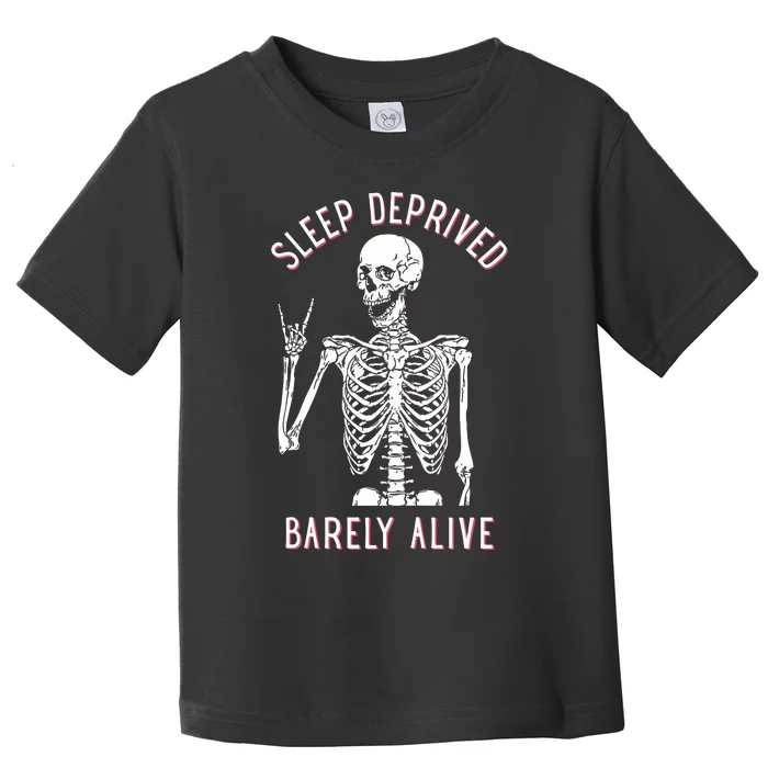 Sleep Deprived Barely Alive Skull Toddler T-Shirt