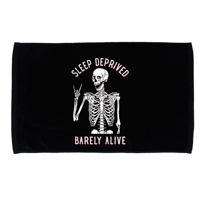 Sleep Deprived Barely Alive Skull Microfiber Hand Towel