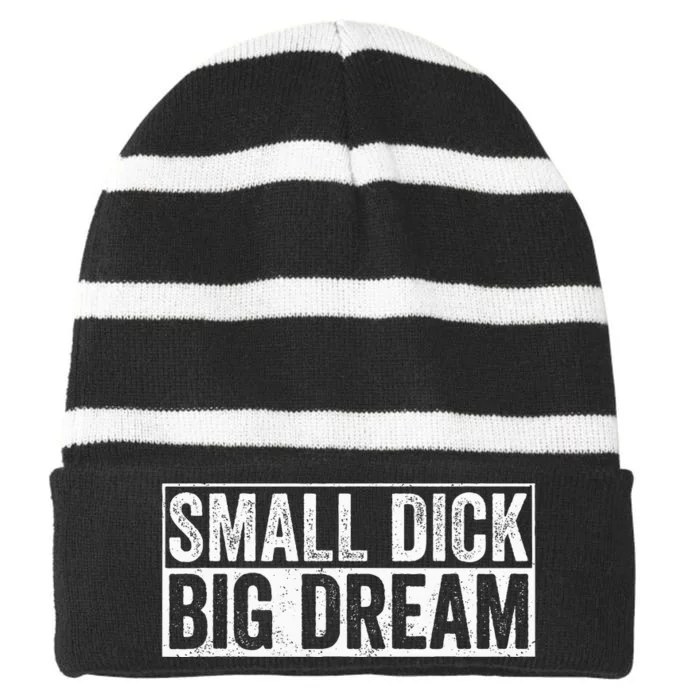 Small Dick Big Dreams Striped Beanie with Solid Band