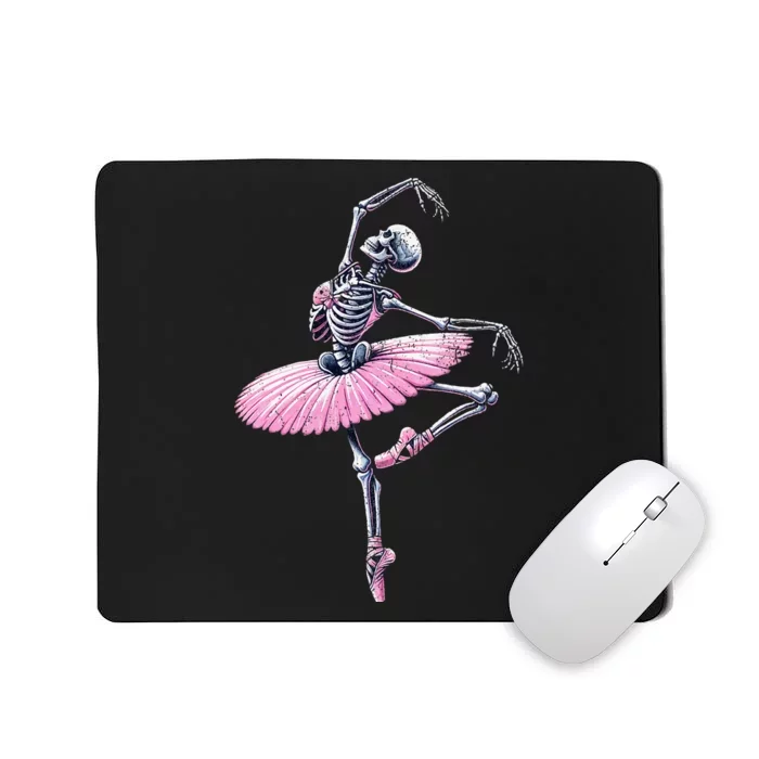 Skeleton Dancing Ballet Lovers Spooky Halloween Dancer Mousepad