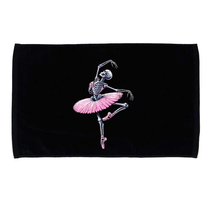 Skeleton Dancing Ballet Lovers Spooky Halloween Dancer Microfiber Hand Towel