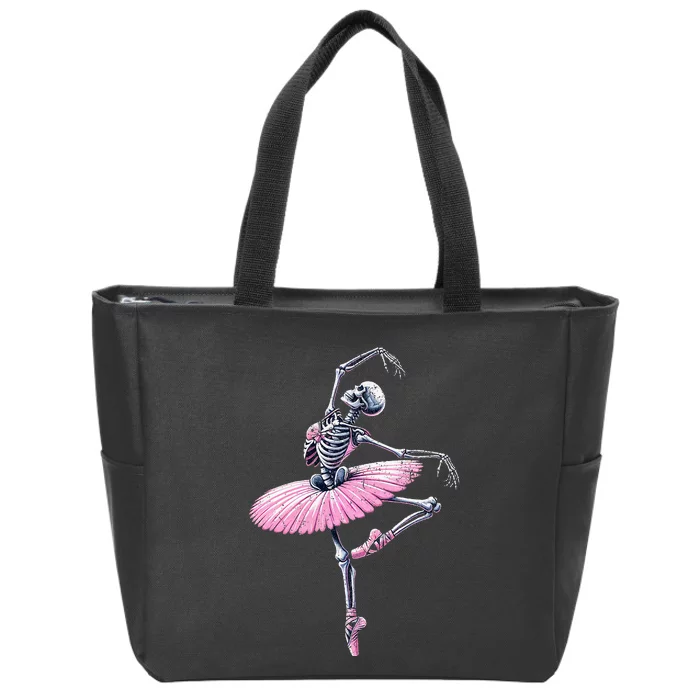 Skeleton Dancing Ballet Lovers Spooky Halloween Dancer Zip Tote Bag