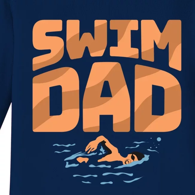 Swim Dad Best Daddy Ever Fatherhood Fathers Day Swimming Cute Gift Baby Long Sleeve Bodysuit