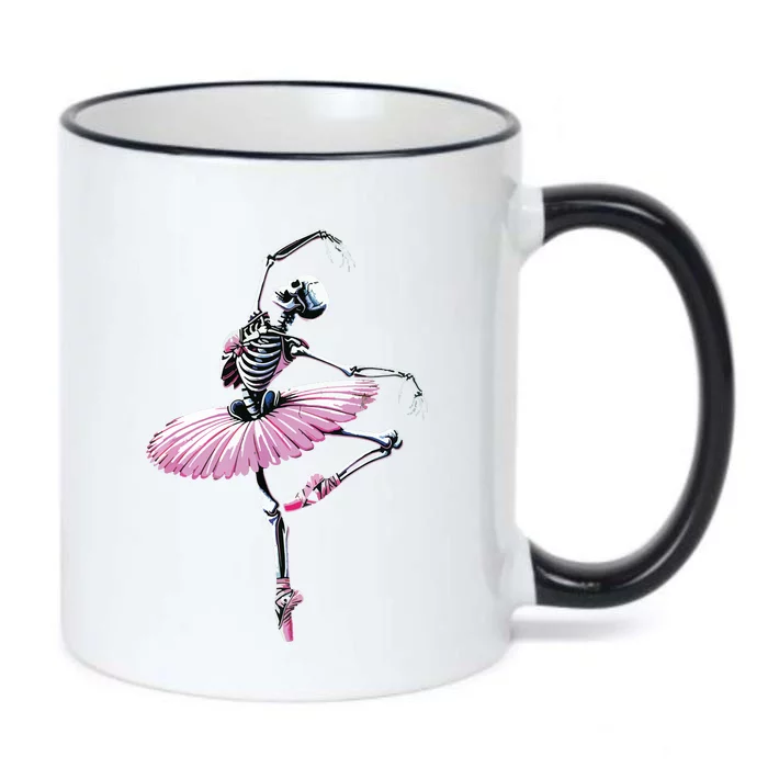 Skeleton Dancing Ballet Lovers Spooky Halloween Dancer Black Color Changing Mug