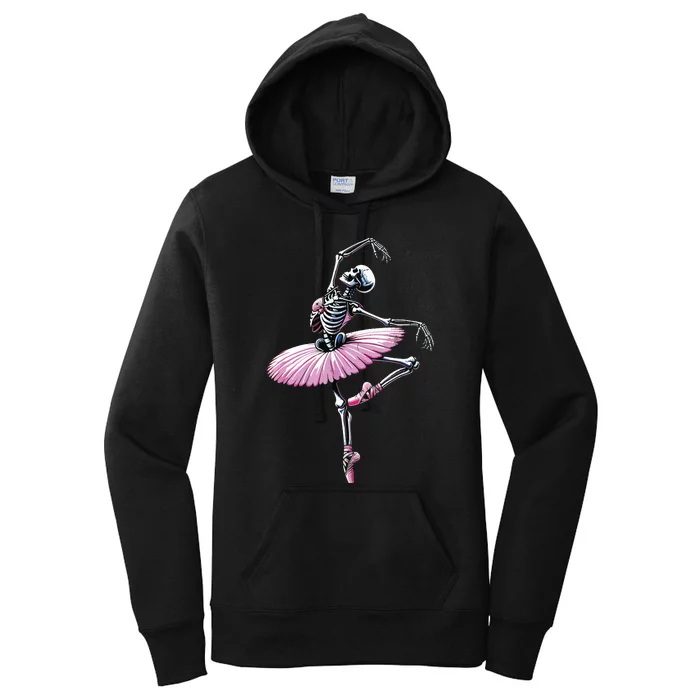 Skeleton Dancing Ballet Lovers Spooky Halloween Dancer Women's Pullover Hoodie