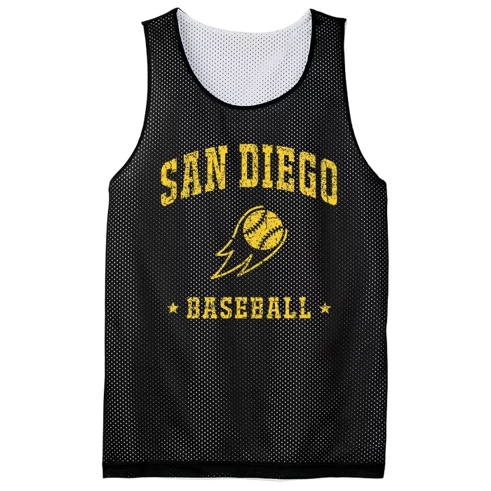 San Diego Baseball Vintage Baseball Lover Mesh Reversible Basketball Jersey Tank