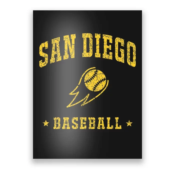 San Diego Baseball Vintage Baseball Lover Poster