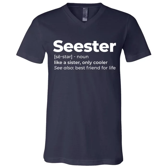 Seester Definition Best Friend For Life V-Neck T-Shirt