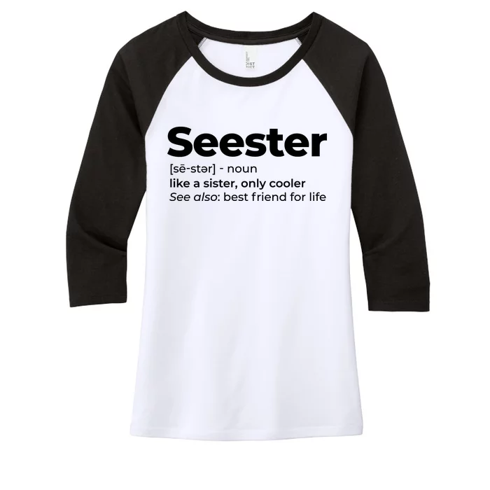 Seester Definition Best Friend For Life Women's Tri-Blend 3/4-Sleeve Raglan Shirt