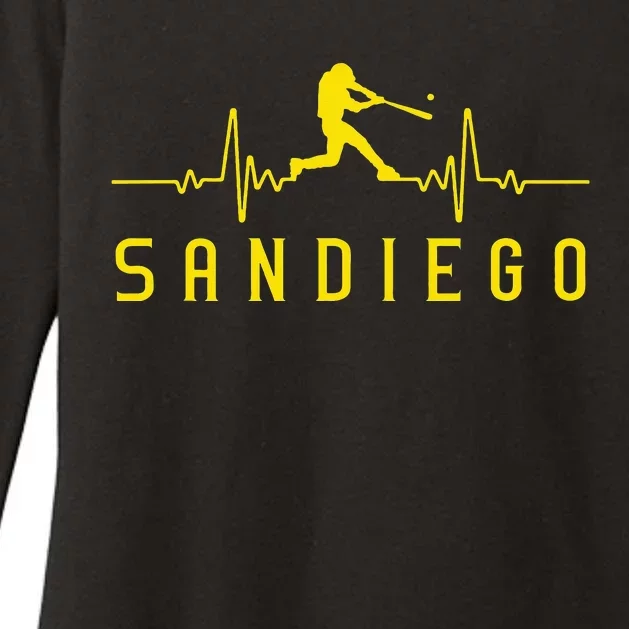 San Diego Baseball Heartbeat SD Womens CVC Long Sleeve Shirt