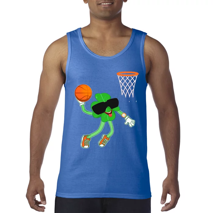 Shamrock Dabbing Basketball St Patricks Day Gift Tank Top