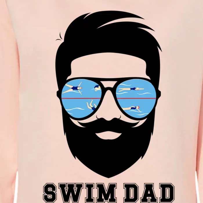 Swim Dad Beard Swimming Dad Of A Swimmer Father Gift Womens California Wash Sweatshirt