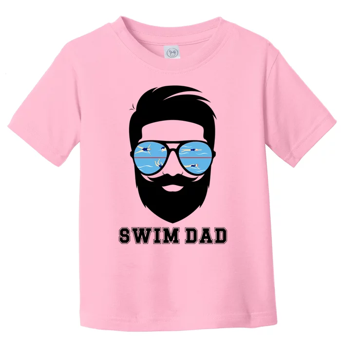 Swim Dad Beard Swimming Dad Of A Swimmer Father Gift Toddler T-Shirt