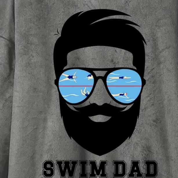 Swim Dad Beard Swimming Dad Of A Swimmer Father Gift Hooded Wearable Blanket