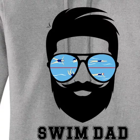 Swim Dad Beard Swimming Dad Of A Swimmer Father Gift Women's Pullover Hoodie