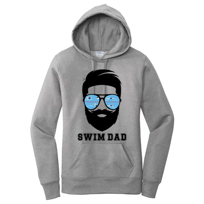 Swim Dad Beard Swimming Dad Of A Swimmer Father Gift Women's Pullover Hoodie