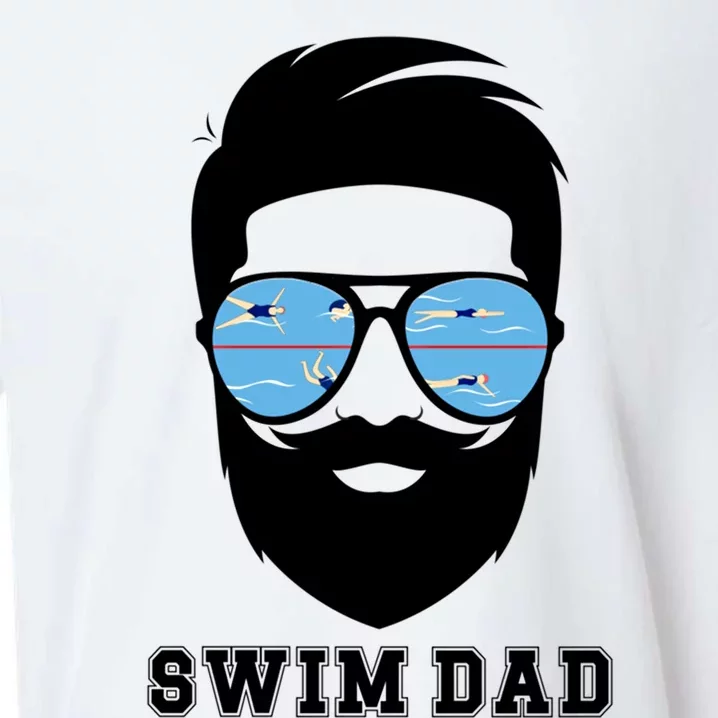 Swim Dad Beard Swimming Dad Of A Swimmer Father Gift Sueded Cloud Jersey T-Shirt