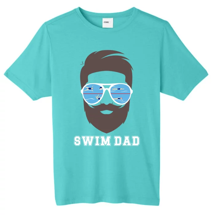 Swim Dad Beard Swimming Dad Of A Swimmer Father Cute Gift ChromaSoft Performance T-Shirt