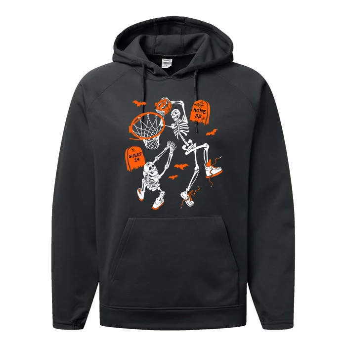 Skeleton Dunking Basketball Halloween Costume Performance Fleece Hoodie