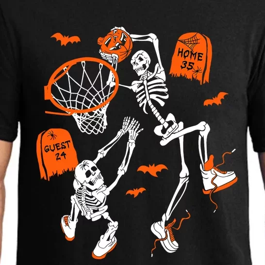 Skeleton Dunking Basketball Halloween Costume Pajama Set