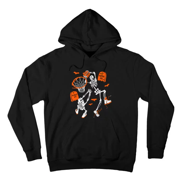 Skeleton Dunking Basketball Halloween Costume Tall Hoodie