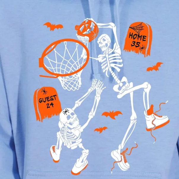 Skeleton Dunking Basketball Halloween Costume Unisex Surf Hoodie