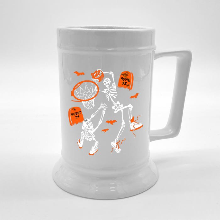 Skeleton Dunking Basketball Halloween Costume Front & Back Beer Stein