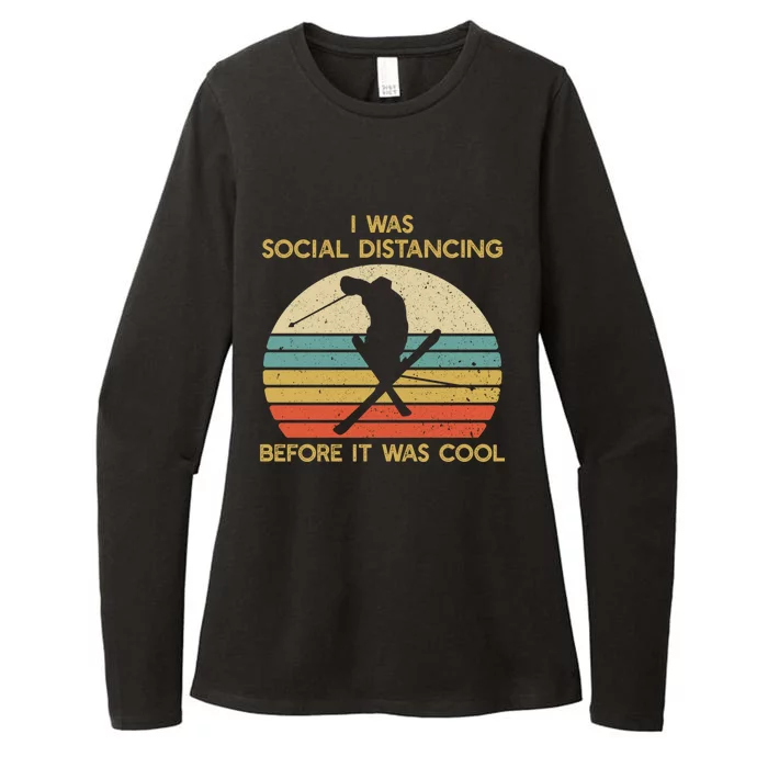 Social Distancing Before It Was Cool Skiing Ski Lover Gift Womens CVC Long Sleeve Shirt