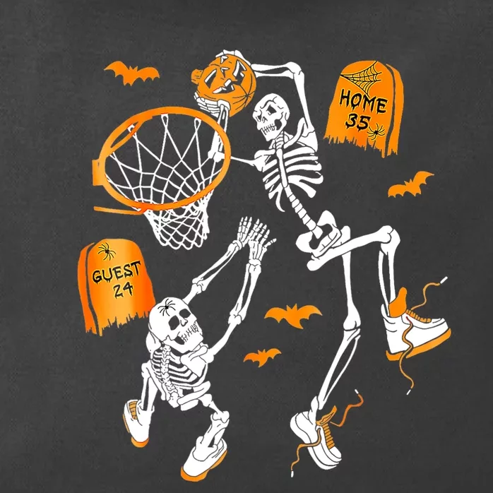 Skeleton Dunking Basketball Halloween Costume Zip Tote Bag