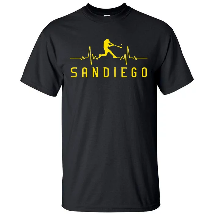 San Diego Baseball Heartbeat Sd Tall T-Shirt