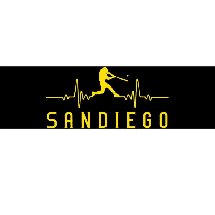 San Diego Baseball Heartbeat Sd Bumper Sticker