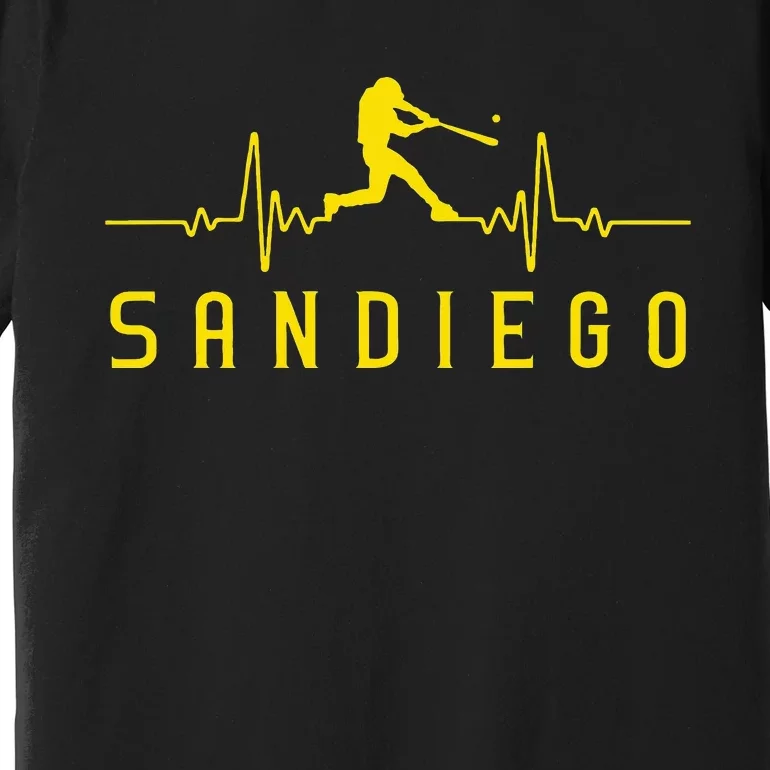 San Diego Baseball Heartbeat Sd Premium T-Shirt