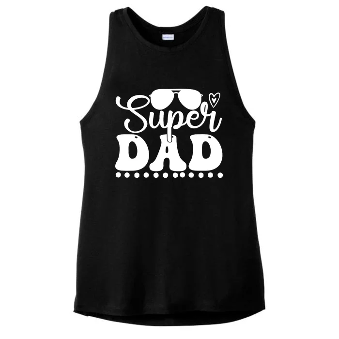 Super Dad Blessed Dad Fathers Day Ladies Tri-Blend Wicking Tank