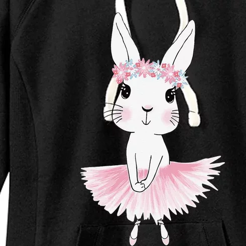 Sweet Dancing Ballerina Bunny Ballet Rabbit For Women's Fleece Hoodie