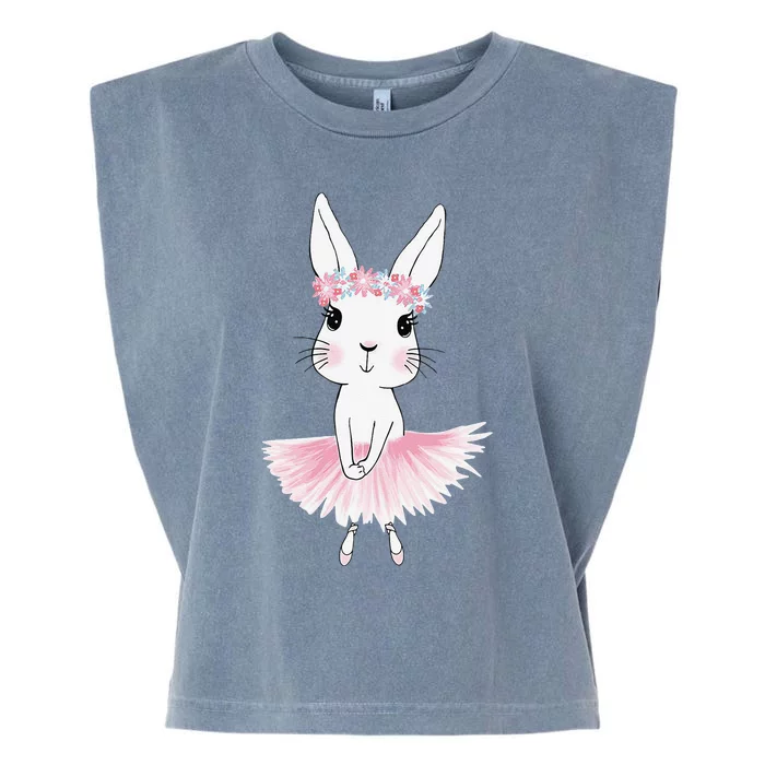 Sweet Dancing Ballerina Bunny Ballet Rabbit For Garment-Dyed Women's Muscle Tee