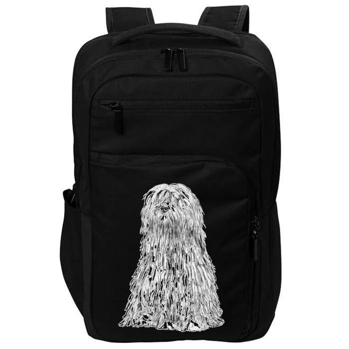 Sitting Dog Bergamasco Sheepdog Impact Tech Backpack