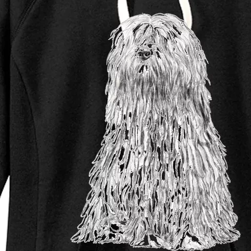 Sitting Dog Bergamasco Sheepdog Women's Fleece Hoodie