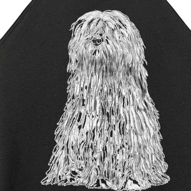 Sitting Dog Bergamasco Sheepdog Women’s Perfect Tri Rocker Tank