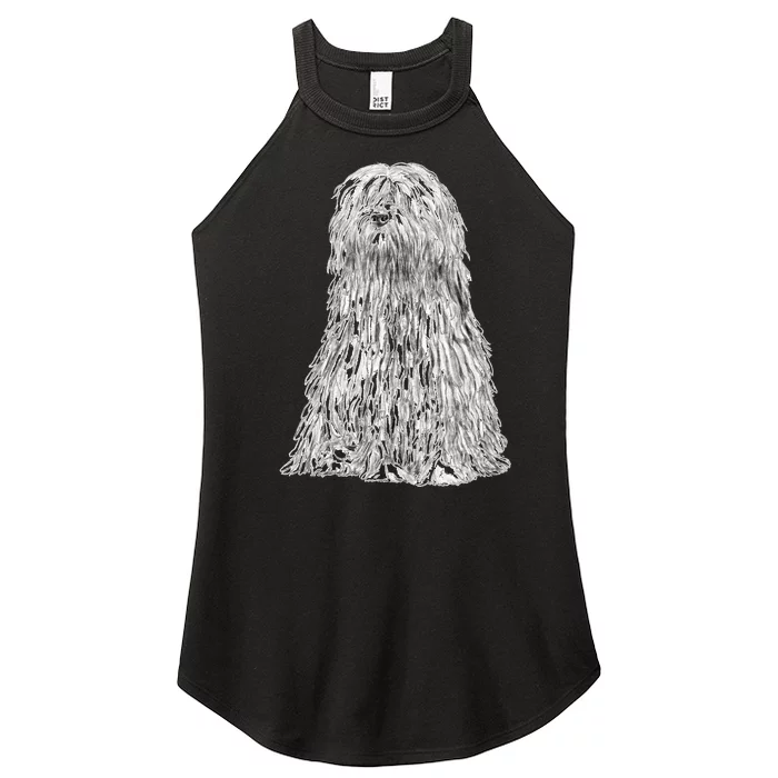 Sitting Dog Bergamasco Sheepdog Women’s Perfect Tri Rocker Tank