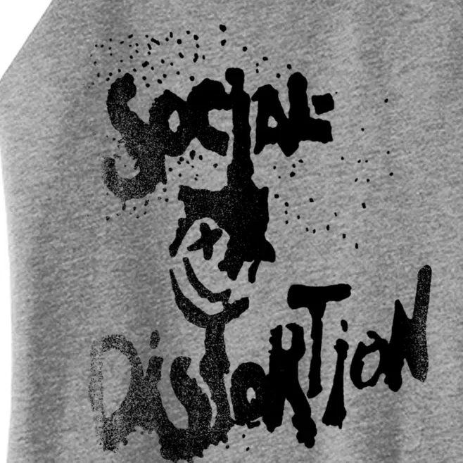 Social Distortion Black Splatter Smiley Women’s Perfect Tri Rocker Tank