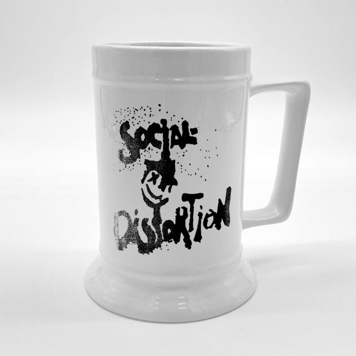 Social Distortion Black Splatter Smiley Front & Back Beer Stein