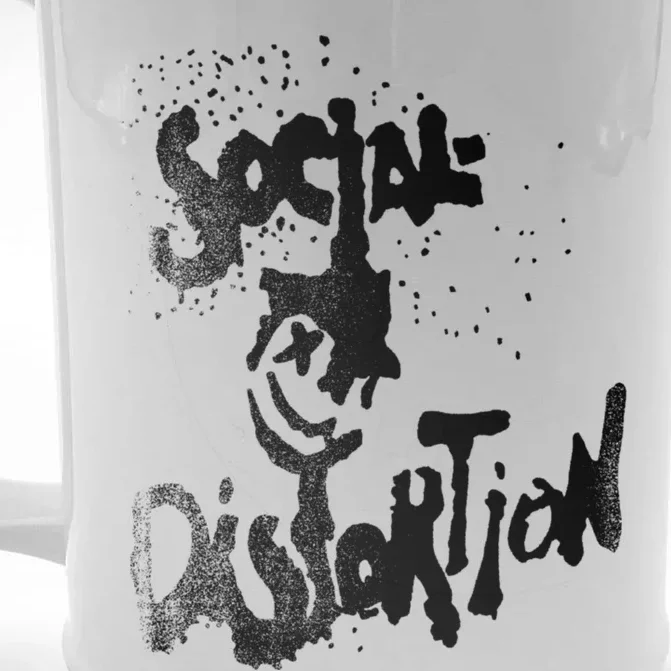 Social Distortion Black Splatter Smiley Front & Back Beer Stein