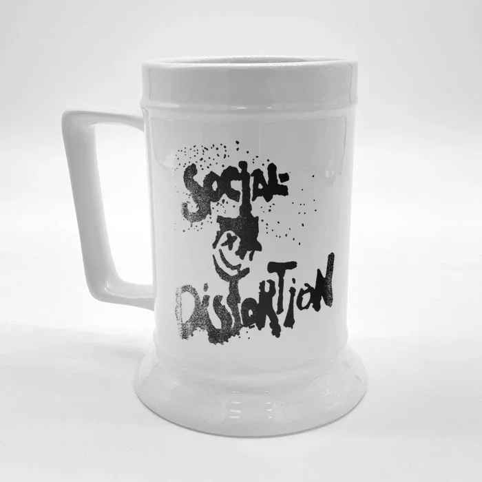 Social Distortion Black Splatter Smiley Front & Back Beer Stein