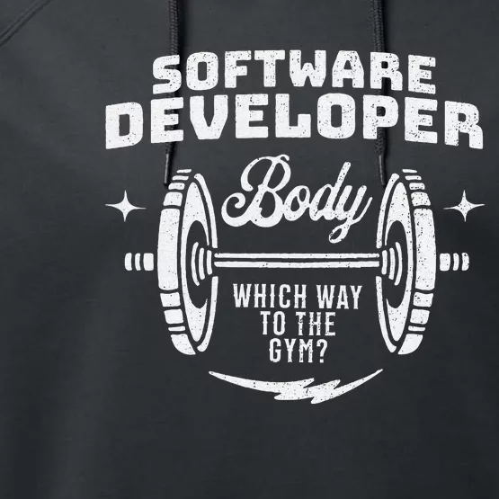 Software Developer Body Weightlifter Funny Gag Exercise Gym Performance Fleece Hoodie