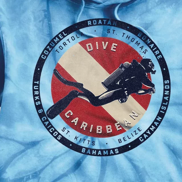 Scuba Dive Caribbean Tie Dye Hoodie