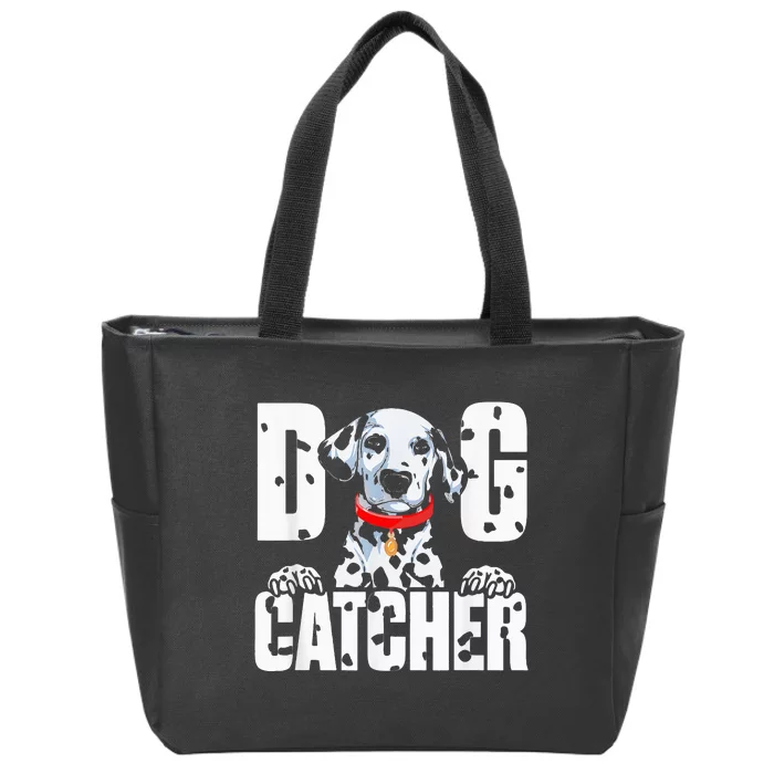 Soft Dog Catcher Costume Dalmatian Easy Family Costume Zip Tote Bag